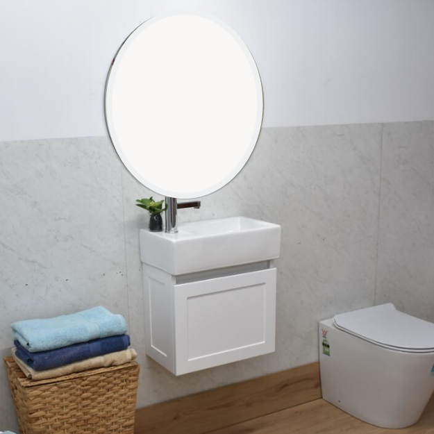 LOTUS 460MM WALLHUNG BATHROOM VANITY HAMPTON SHAKER STYLE