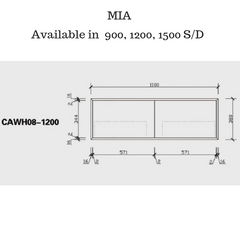 MIA 1200mm Oak timber look Wall Hung Vanity