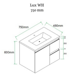 WILLO 750mm Wall Hung Bathroom Vanity