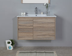 Grace 750mm Wall Hung Timber look Bathroom Vanity