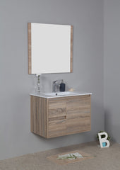 Grace 750mm Wall Hung Timber look Bathroom Vanity