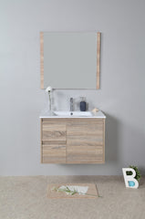 Grace 750mm Wall Hung Timber look Bathroom Vanity