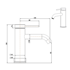 Bella Vista Mica Basin Mixer- GUNMETAL grey