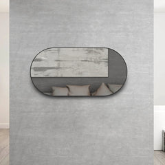 Noosa Matte Black Oval Framed 1200x600mm