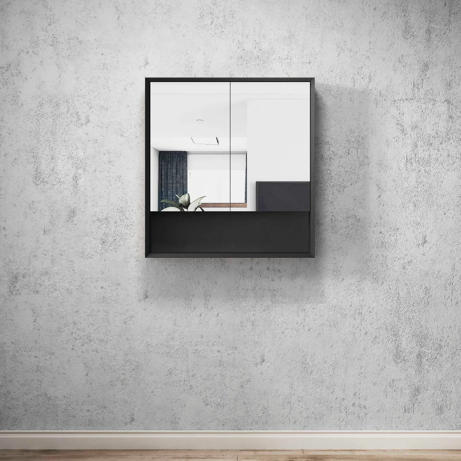 Marlo Matte Black 600x800mm Shaving Cabinet MASV600B