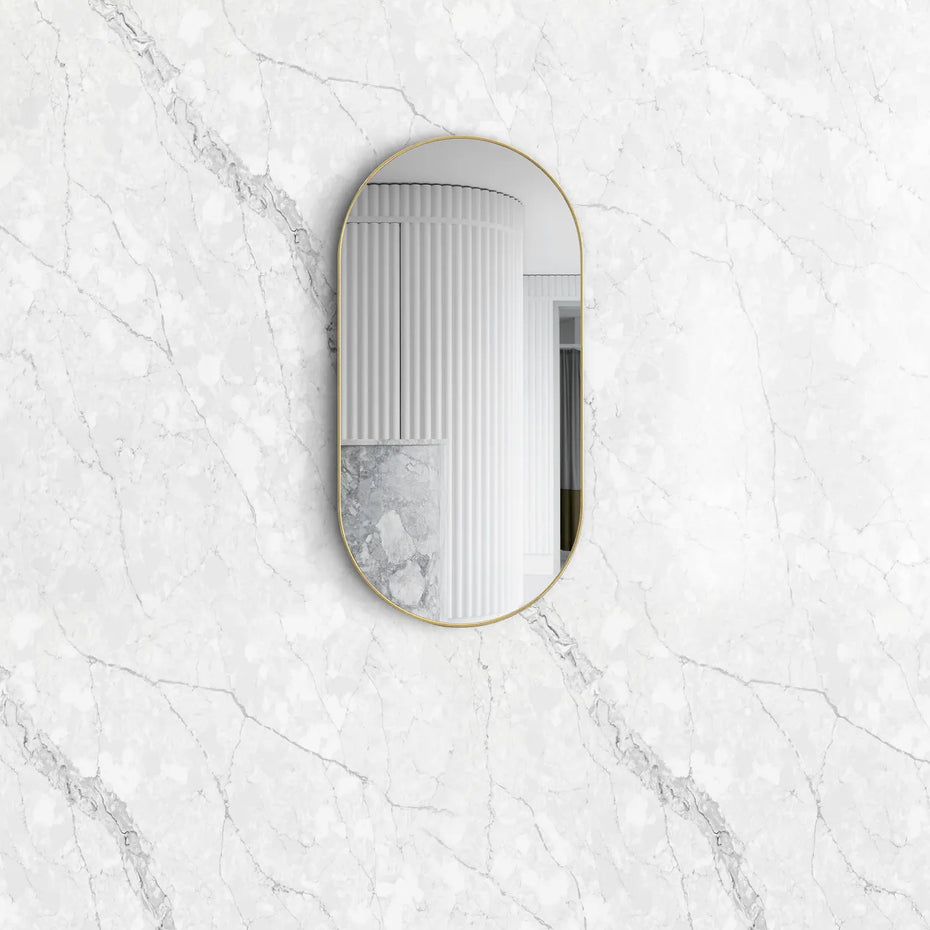 Noosa Matte Black Oval Framed 1200x600mm