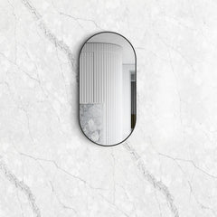 Noosa Matte Black Oval Framed 1200x600mm