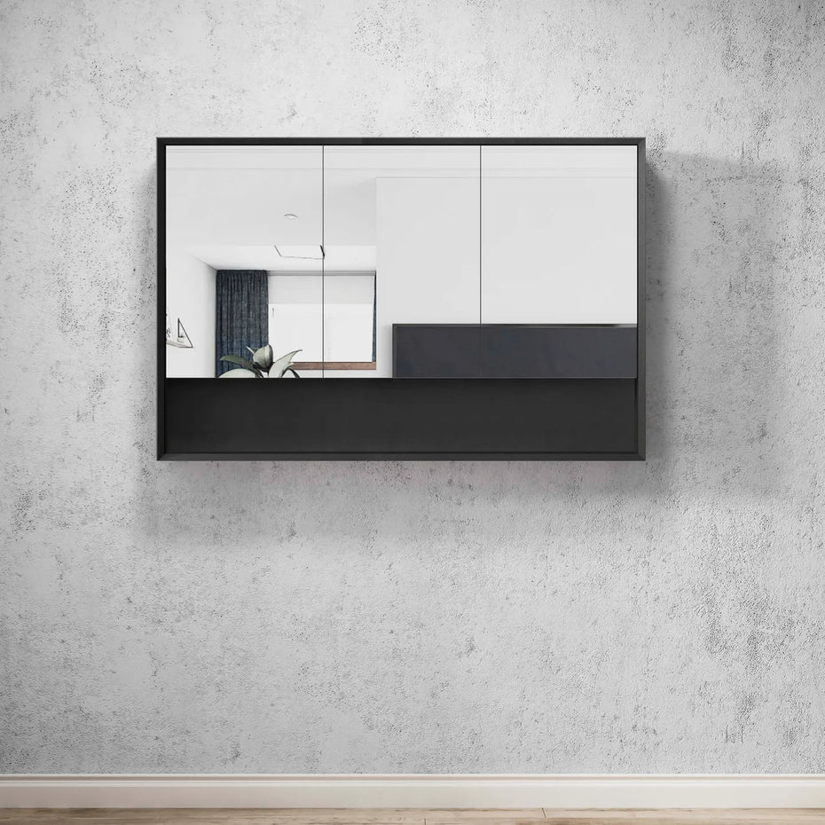Marlo Matte Black 600x800mm Shaving Cabinet MASV600B