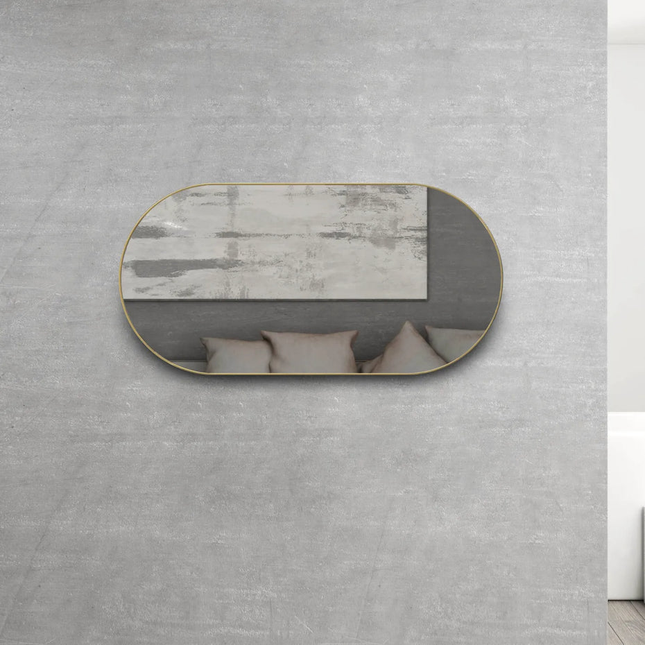 Noosa Matte Black Oval Framed 1200x600mm