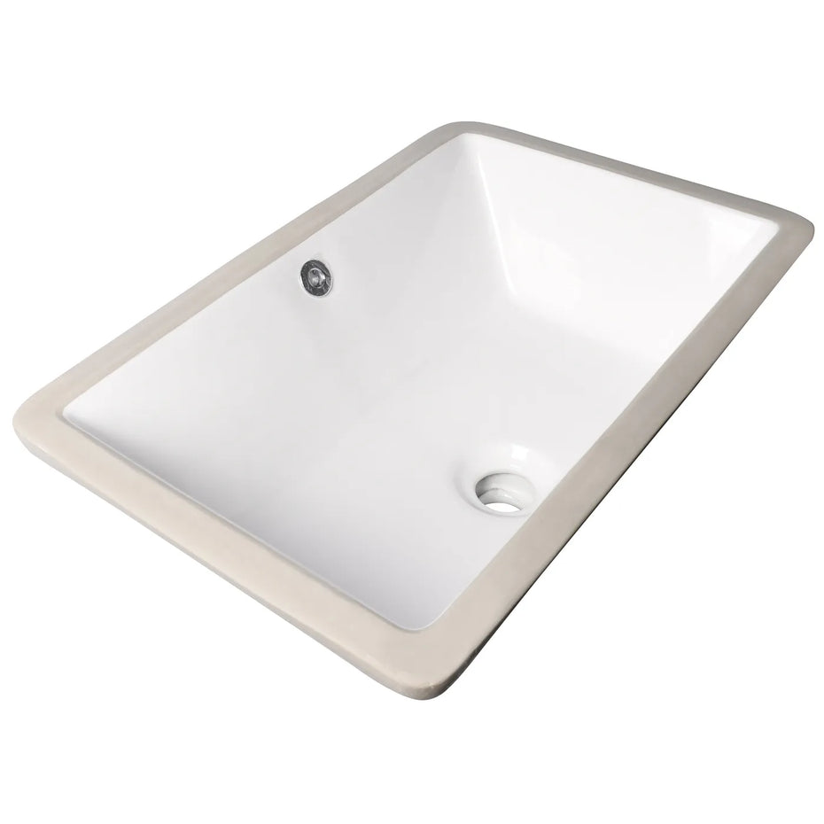 Square Ceramic Under Mount Basin Gloss White 530x340mm
