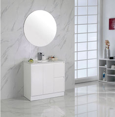 Alice 1500mm Finger Pull Freestanding Bathroom Vanity - Double Basin