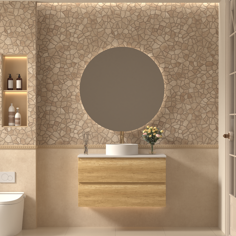 Grove Wall Hung 750mm Natural Oak Vanity