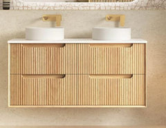 Byron Fluted Woodland Oak Wall Hung Vanity