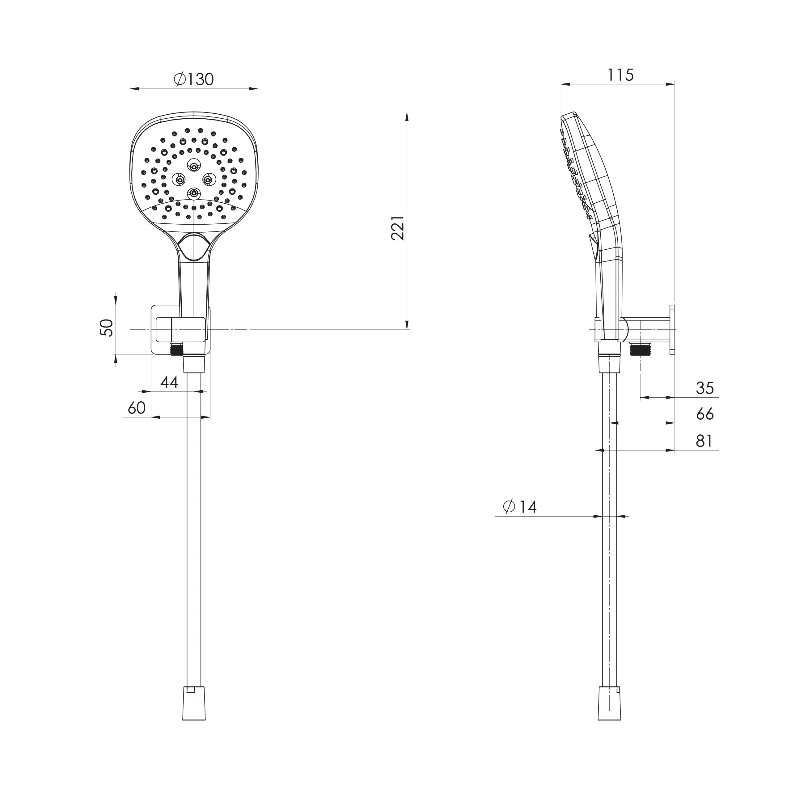 Nuage Shower on Bracket
