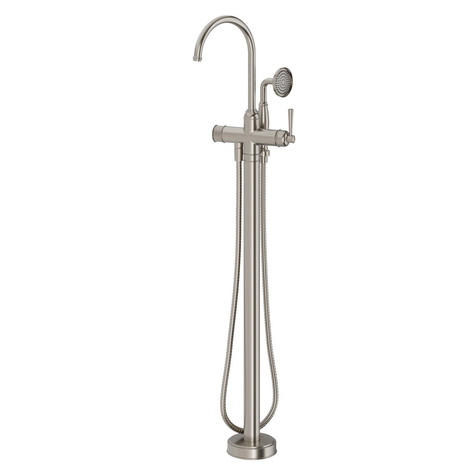 Cromford Floor Mounted Bath Mixer with Hand Shower