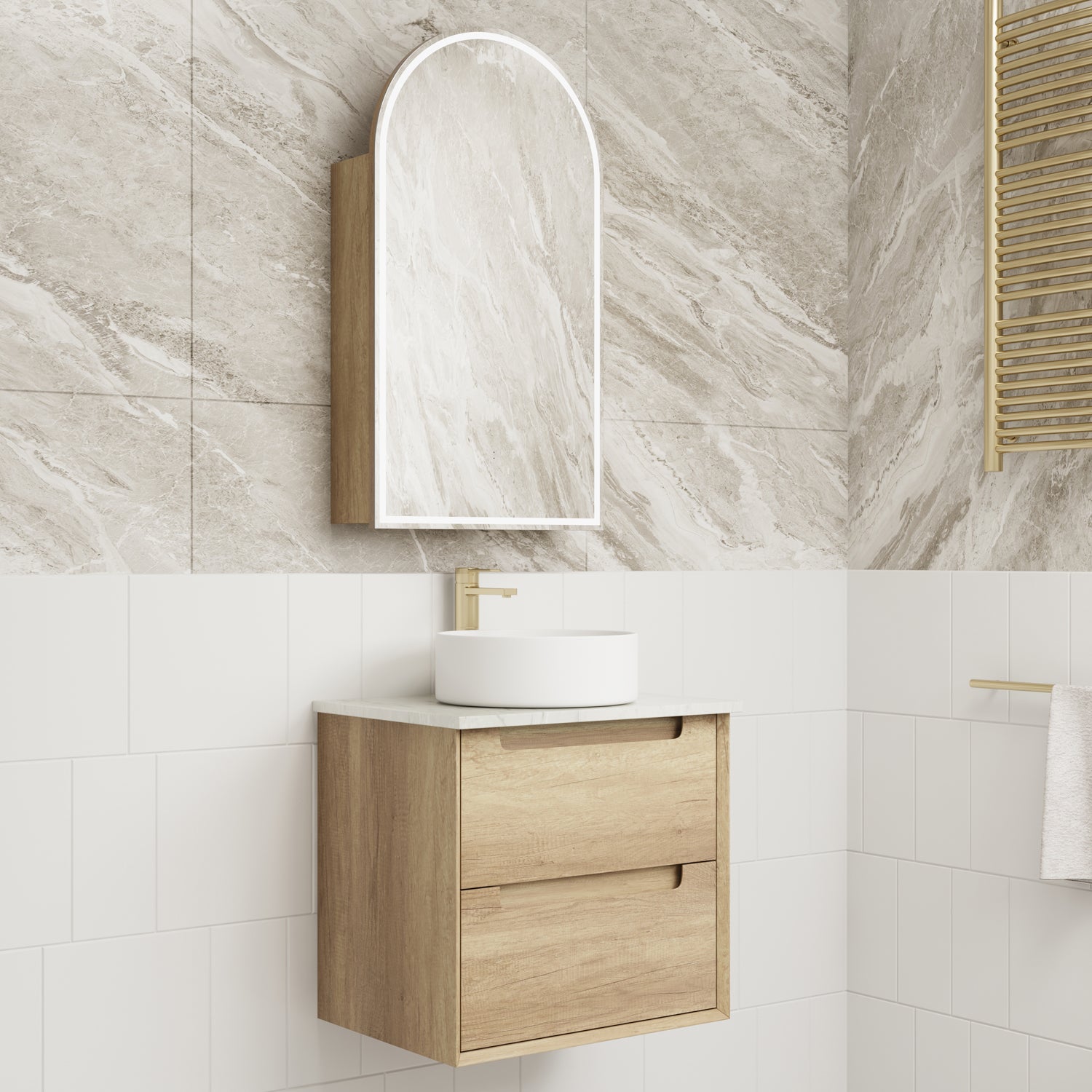 Moreno Wall Hung Vanity 600mm