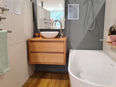 Sahara 750mm Wall Hung Natural Messmate Timber Bathroom Vanity