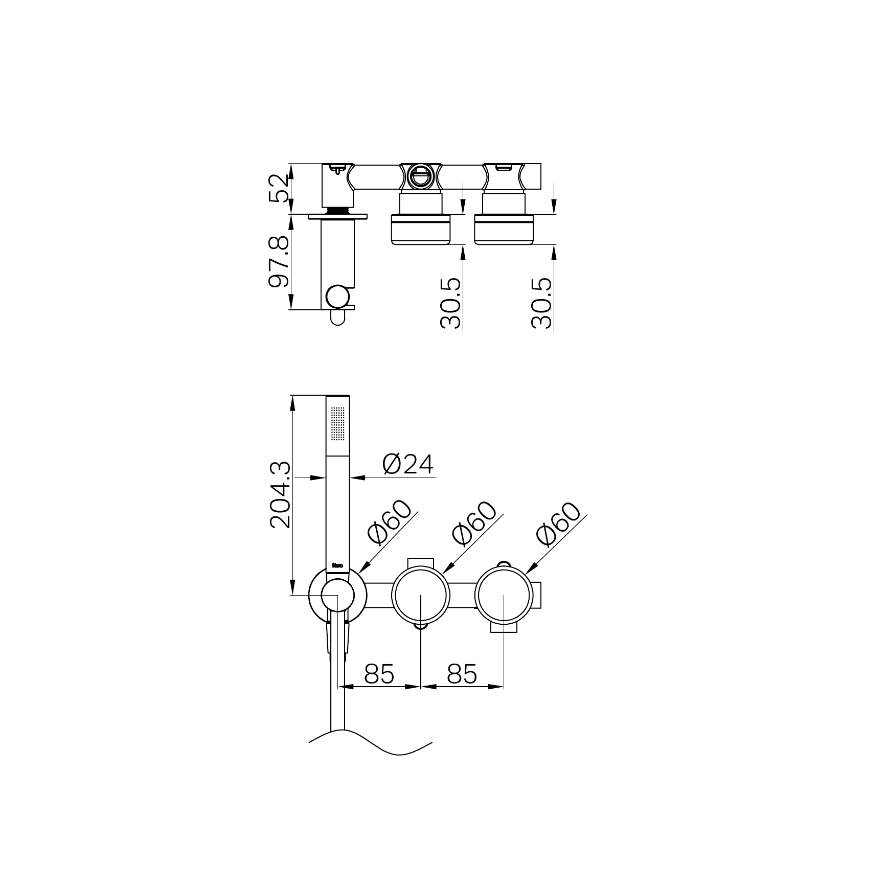 Serenity Progressive Shower System With Carrara Handle And Slim Shower Chrome
