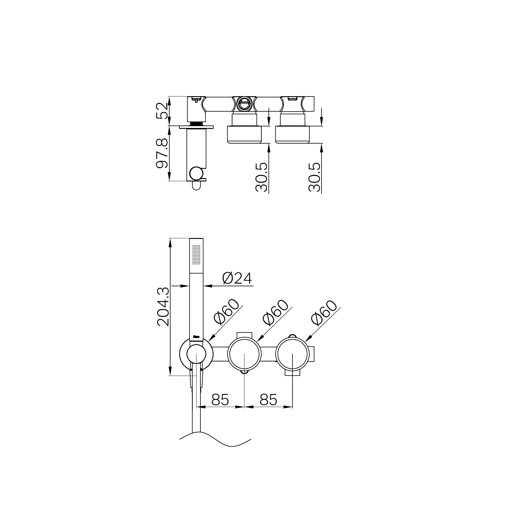 Serenity Progressive Shower System With Metal Handle And Slim Shower
