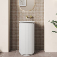Civaro Floor Standing Matte White Pillar Cabinet