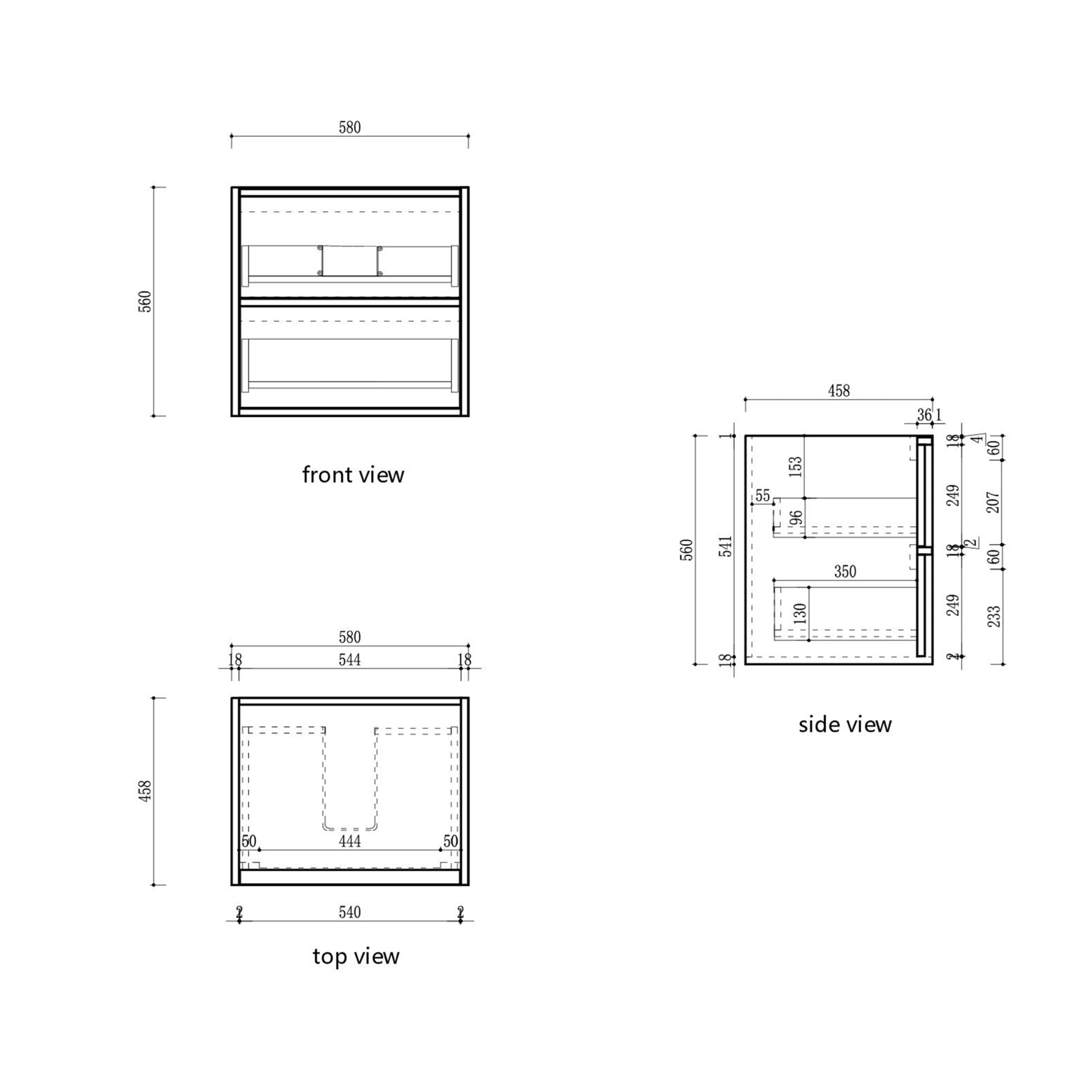 Venetta Fluted Framed Wall Hung 600mm Harvest Oak Cabinet