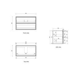 Venetta Fluted Framed Wall Hung 900mm Harvest Oak Cabinet