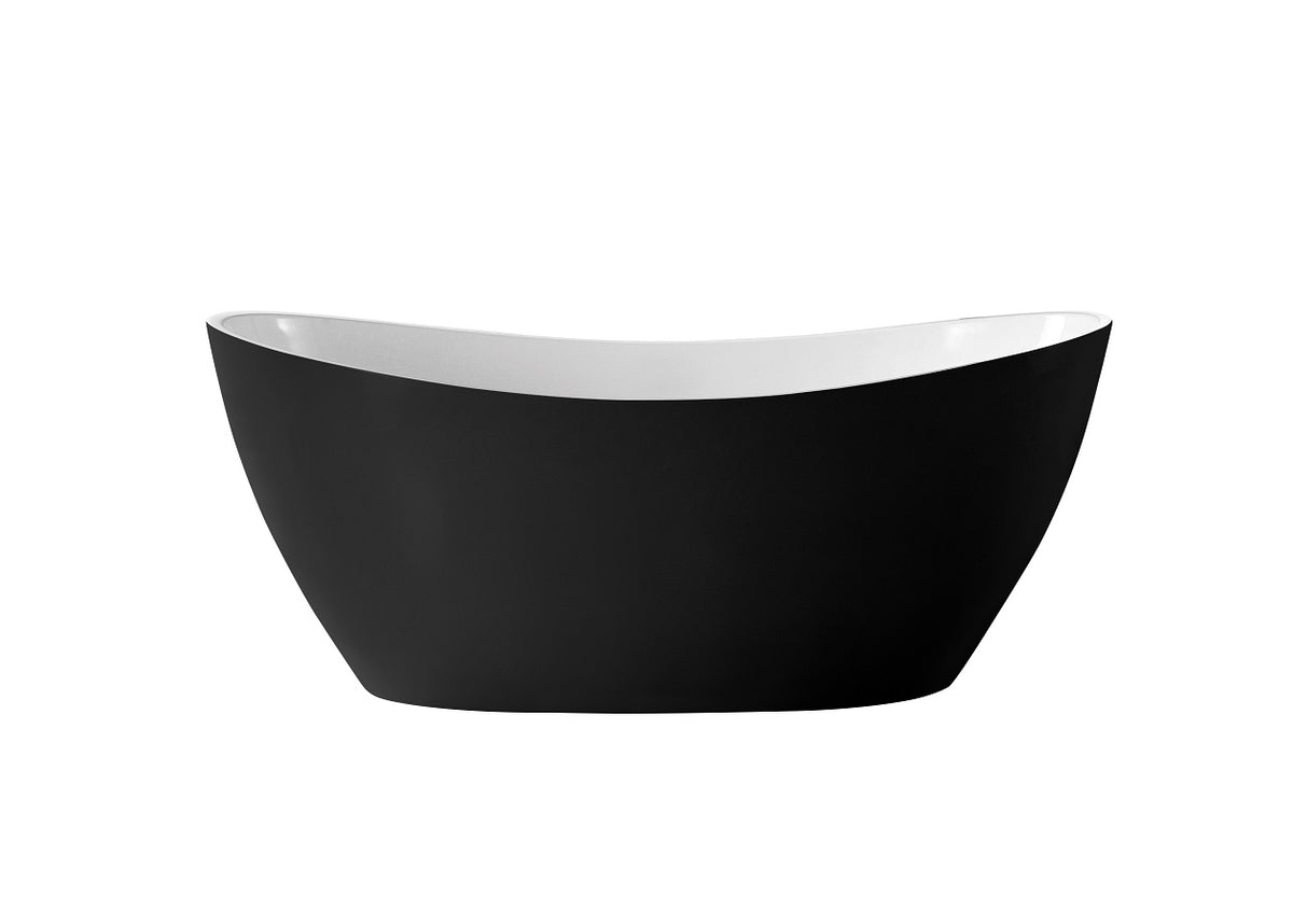 Black oval shape freestanding Bath tub -CURO 1700 BT281BK