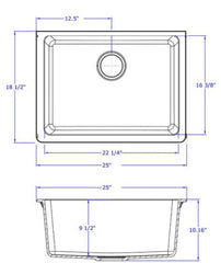 Granite Quartz Stone Undermount Kitchen Sink Single Bowl OX6347.KS