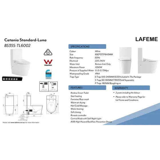Lafeme Catania Standard Bidet Seat