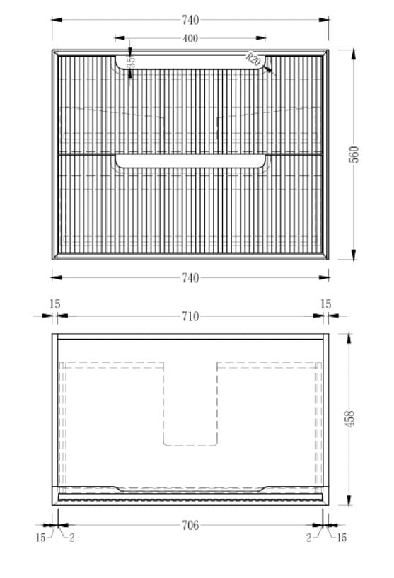 Berlin Wall Hung 750mm Timber Fluted Vanity