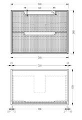 Berlin Wall Hung 750mm Timber Fluted Vanity