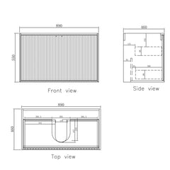 MARLO 900MM MATTE BLACK WALL HUNG VANITY