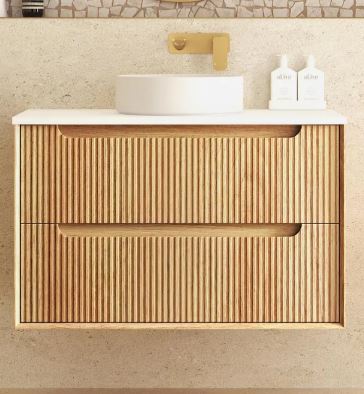 Byron Fluted Woodland Oak Wall Hung Vanity