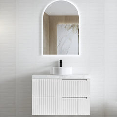 NOOSA 900MM SATIN WHITE WALL HUNG VANITY