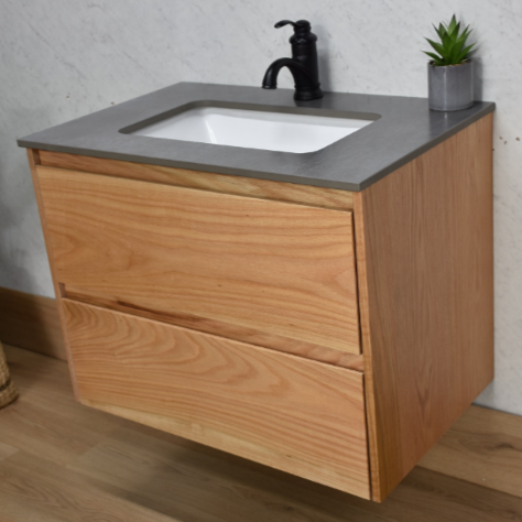Amazon 900 Wall Hung American Oak natural Timber Bathroom Vanity