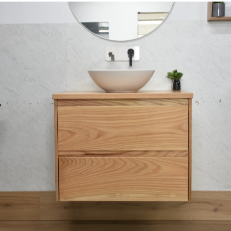 Amazon 900 Wall Hung American Oak natural Timber Bathroom Vanity