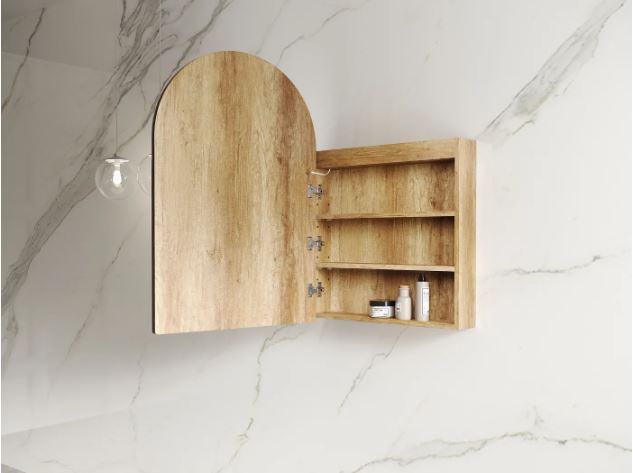 LED Archie 900x600 Natural Oak Shaving Cabinet