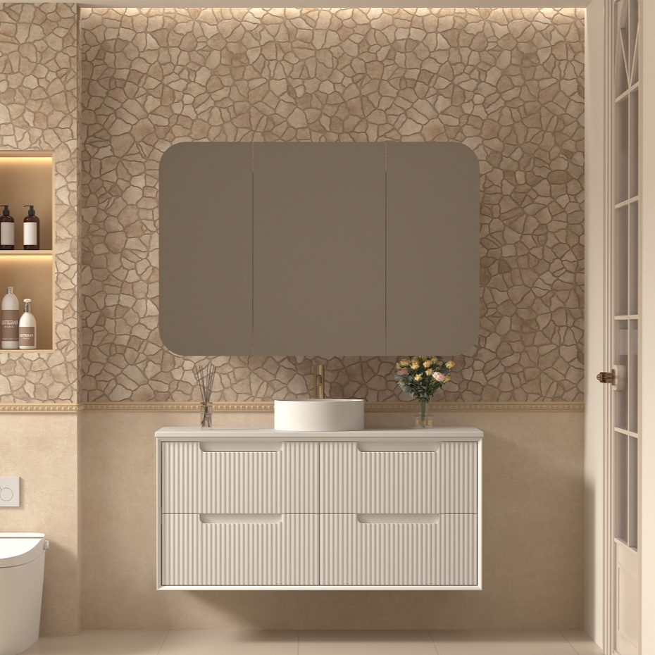 Austin Wall Hung 1200mm Fluted Style Bathroom Vanity - NEW ARRIVAL
