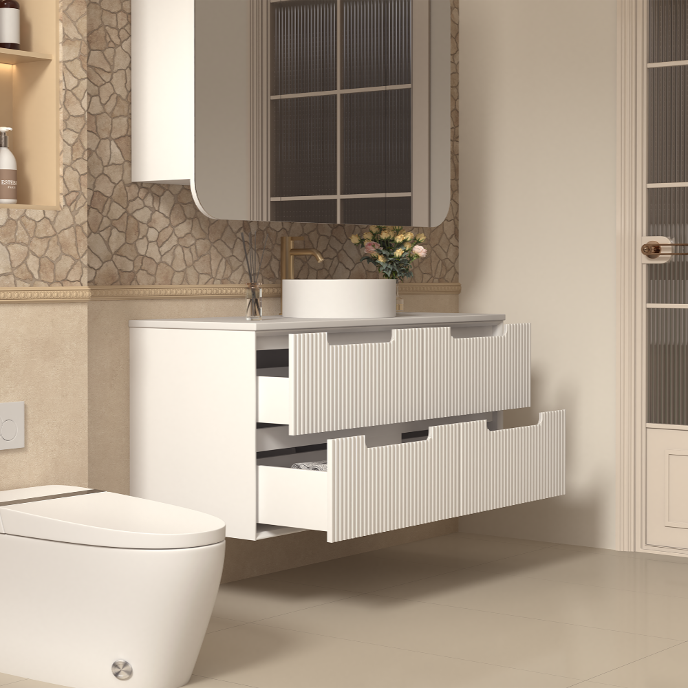 Austin Wall Hung 1200mm Fluted Style Bathroom Vanity - NEW ARRIVAL