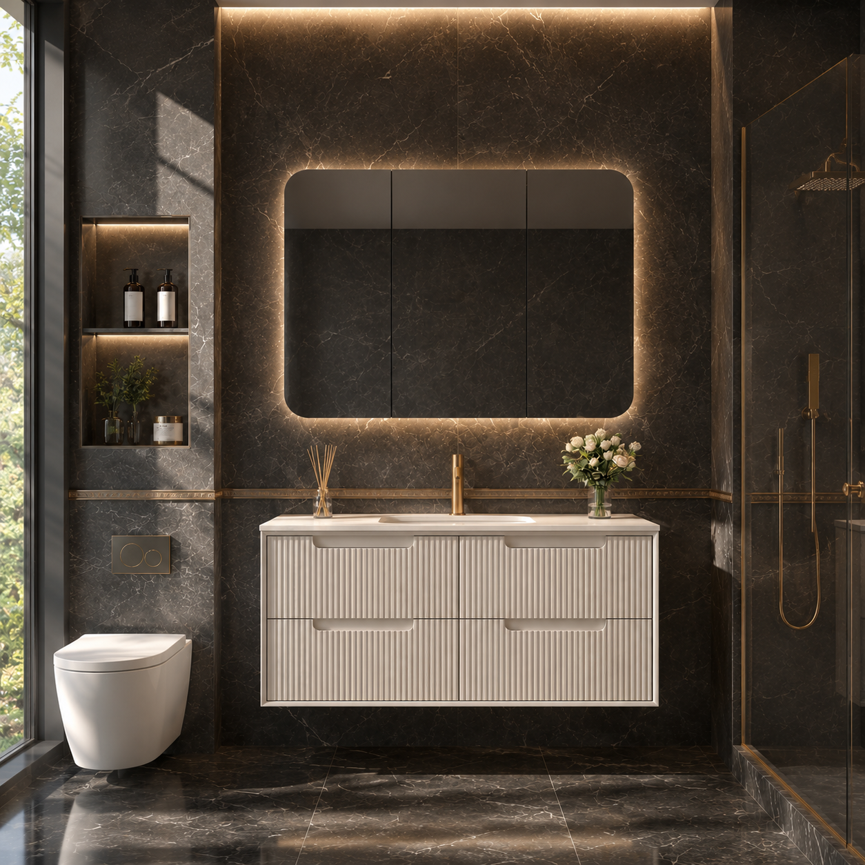 Austin Wall Hung 1200mm Fluted Style Bathroom Vanity - NEW ARRIVAL