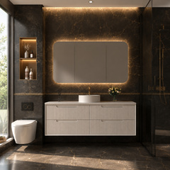 Austin Wall Hung 1500mm Fluted Style Bathroom Vanity - Single Basin