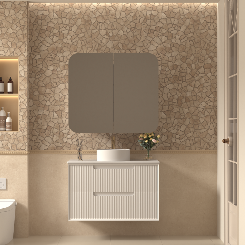 Austin Wall Hung 900mm Fluted Style Bathroom Vanity - NEW ARRIVAL