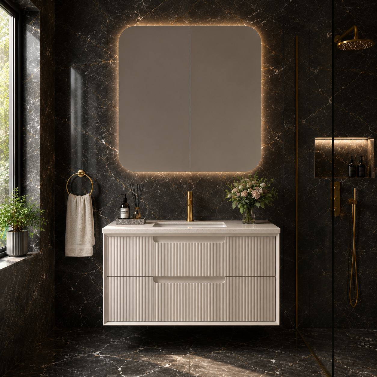 Austin Wall Hung 900mm Fluted Style Bathroom Vanity - NEW ARRIVAL