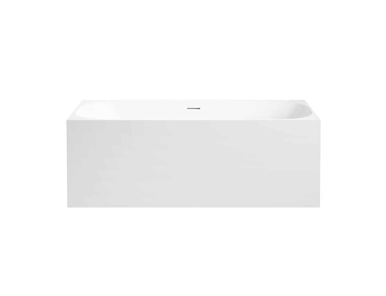 STUDIO SQUARE FREESTANDING Back to Wall Bath 1500mm White Acrylic