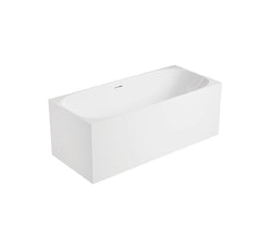STUDIO SQUARE FREESTANDING Back to Wall Bath 1500mm White Acrylic