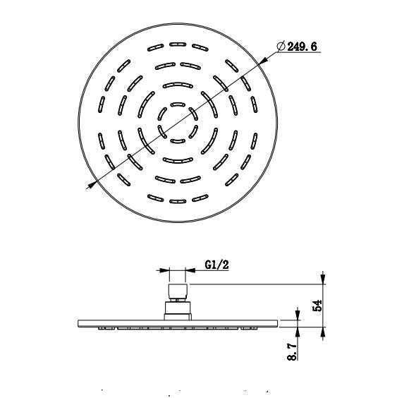 Berlin 250mm Air Shower Head