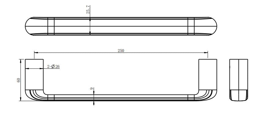 Berlin Guest Towel Bar 250mm
