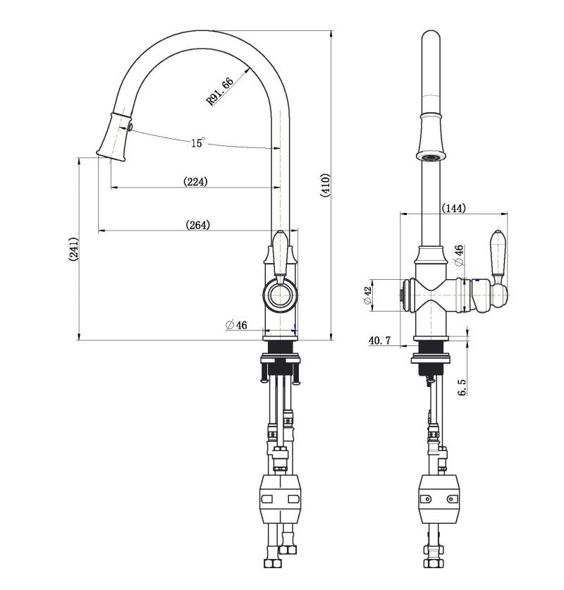 Bordeaux Pull-Out Kitchen Mixer BOR005