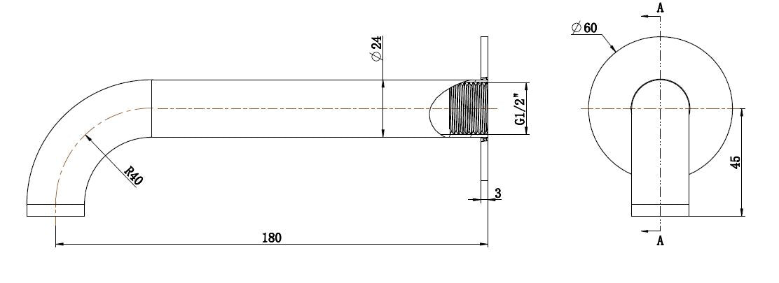 'STEEL' Basin/Bath Spout