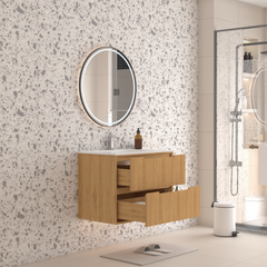 Berlin Wall Hung 750mm Timber Fluted Vanity